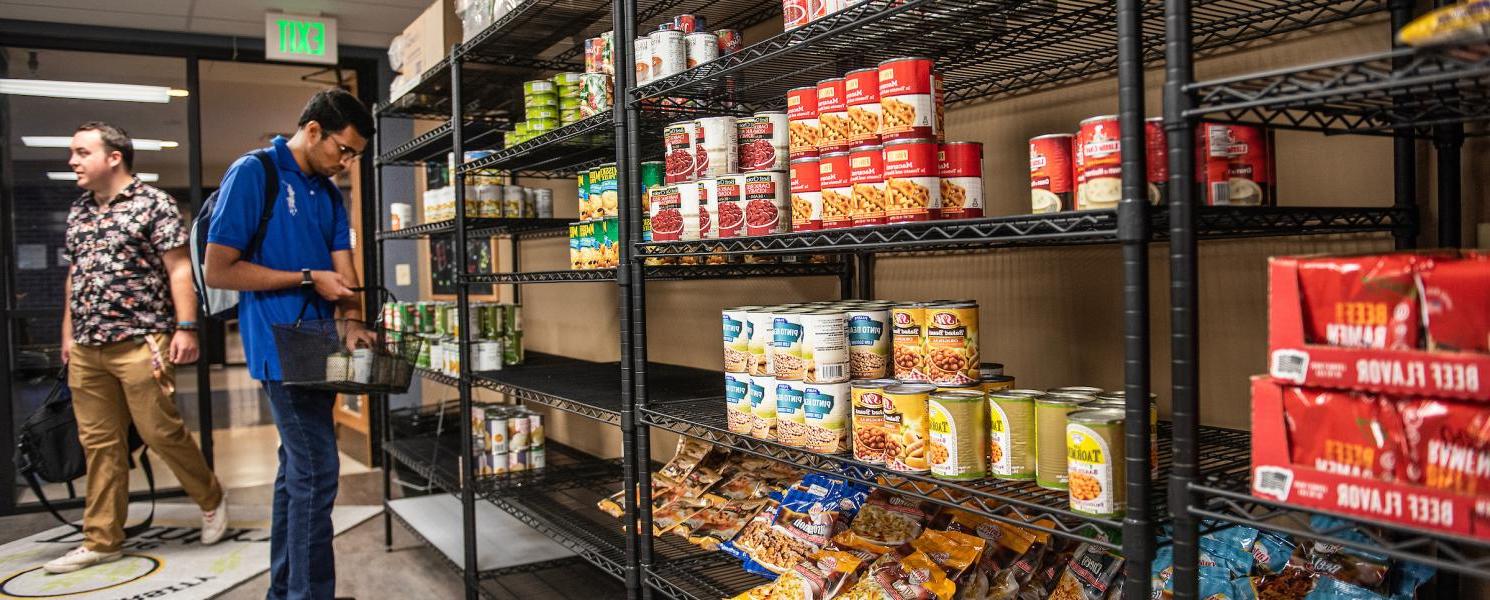 Students in the university pantry