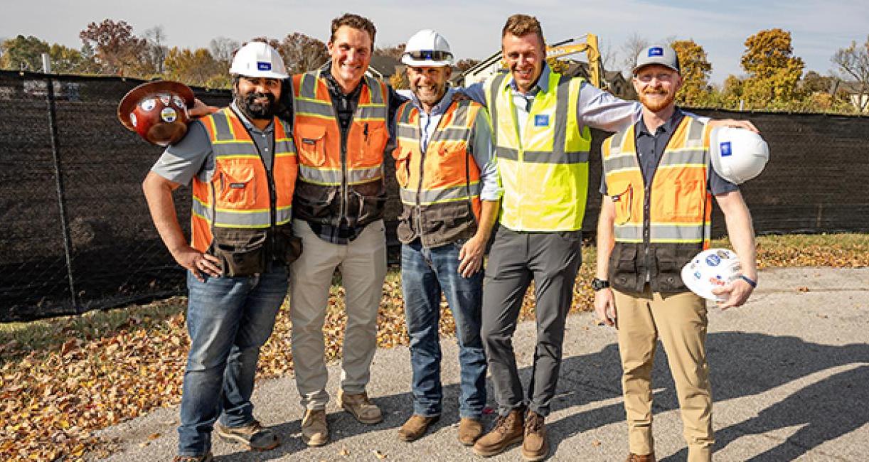 Construction crew at the groundbreaking